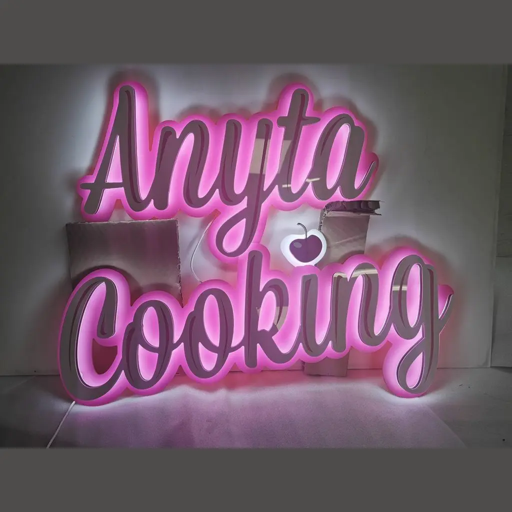 e/4 - Litere volumetrice luminoase cu efect halou Anyta Cooking.